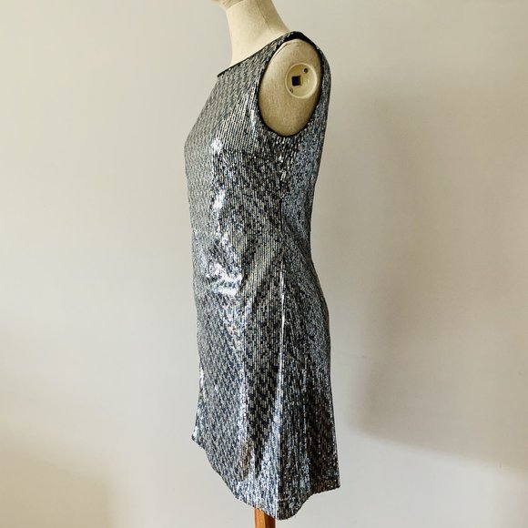 WHBM Sleeveless Mixed Sequin Shift Dress - Picture 4 of 9